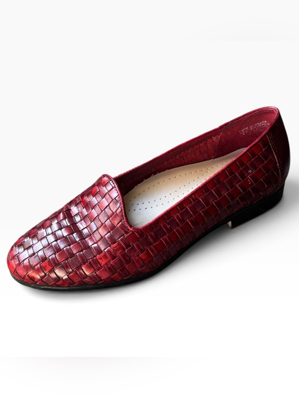 Trotters Liz Loafers Burgundy Red Woven Leather Flats Women’s Size 6 W